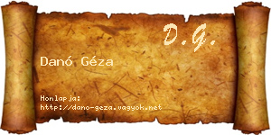 Danó Géza névjegykártya