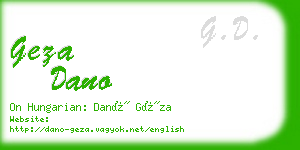 geza dano business card